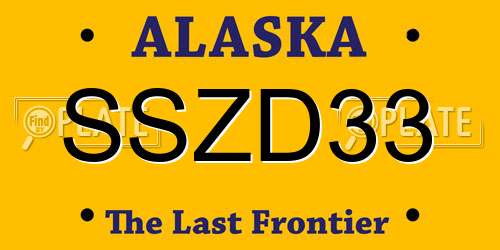 SSZD33 Alaska License Plate
