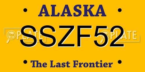 SSZF52 Alaska License Plate
