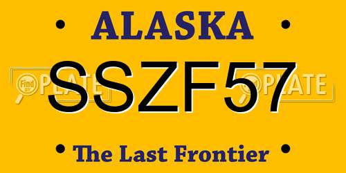 SSZF57 Alaska License Plate