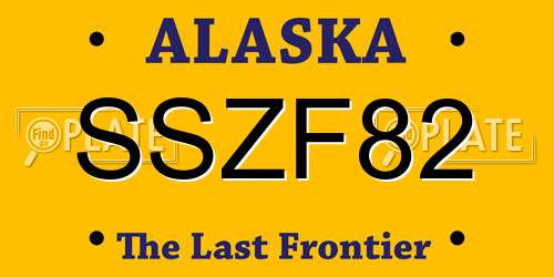 SSZF82 Alaska License Plate