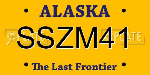 SSZM41 Alaska License Plate