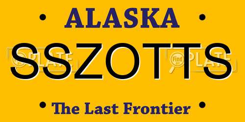 SSZOTTS Alaska License Plate