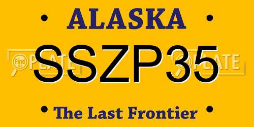 SSZP35 Alaska License Plate