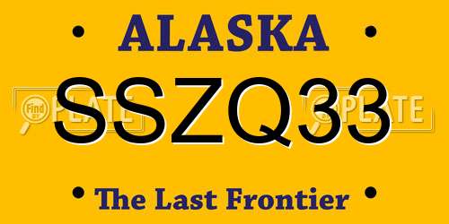 SSZQ33 Alaska License Plate