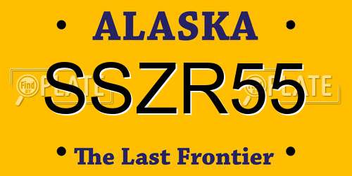 SSZR55 Alaska License Plate