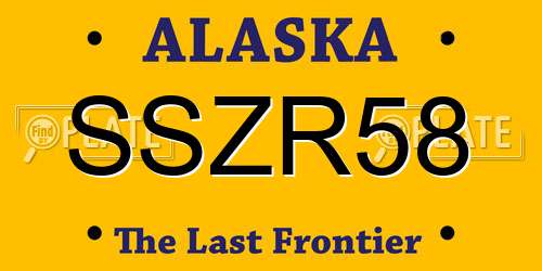 SSZR58 Alaska License Plate