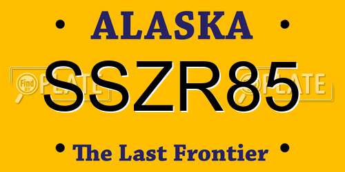 SSZR85 Alaska License Plate