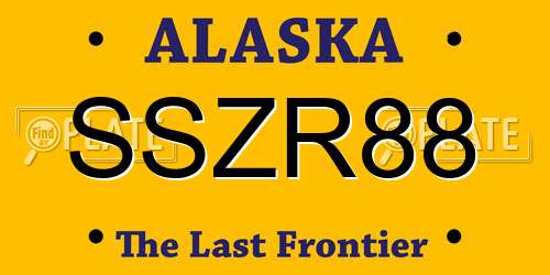 SSZR88 Alaska License Plate