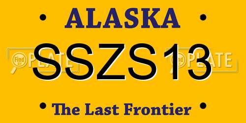 SSZS13 Alaska License Plate