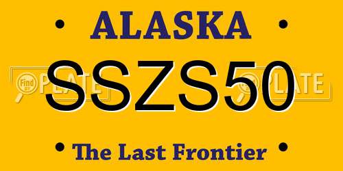 SSZS50 Alaska License Plate