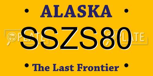SSZS80 Alaska License Plate