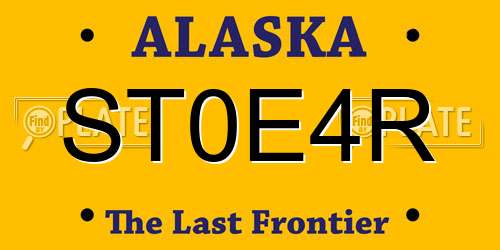 ST0E4R Alaska License Plate