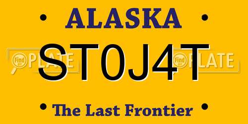 ST0J4T Alaska License Plate