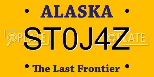 ST0J4Z Alaska License Plate