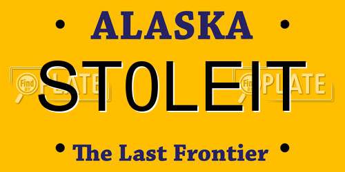 ST0LEIT Alaska License Plate