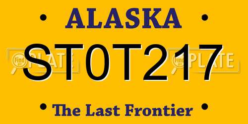 ST0T217 Alaska License Plate