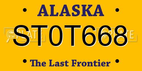 ST0T668 Alaska License Plate