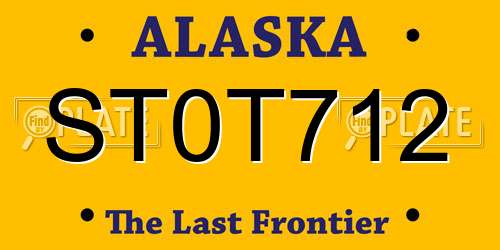 ST0T712 Alaska License Plate