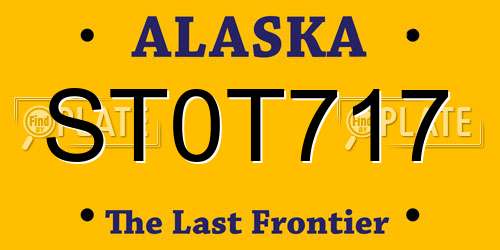 ST0T717 Alaska License Plate
