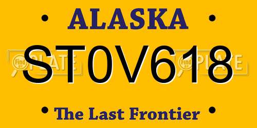 ST0V618 Alaska License Plate