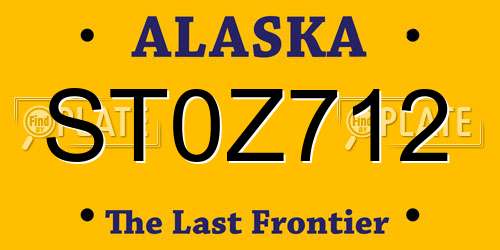 ST0Z712 Alaska License Plate