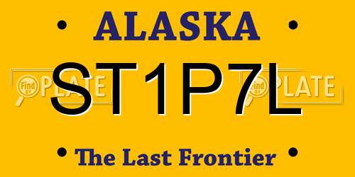 ST1P7L Alaska License Plate