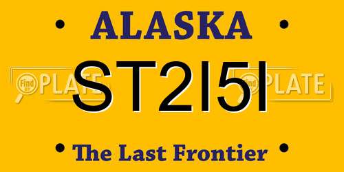 ST2I5I Alaska License Plate