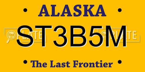 ST3B5M Alaska License Plate