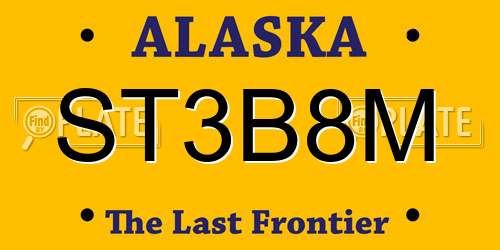 ST3B8M Alaska License Plate