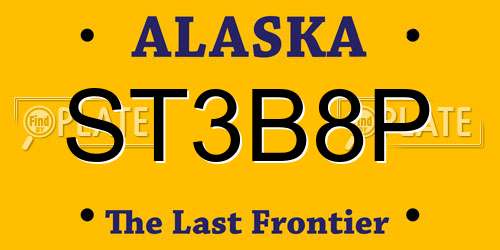 ST3B8P Alaska License Plate