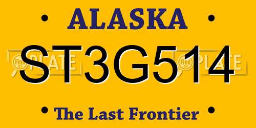 ST3G514 Alaska License Plate