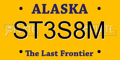 ST3S8M Alaska License Plate