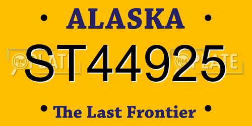 ST44925 Alaska License Plate