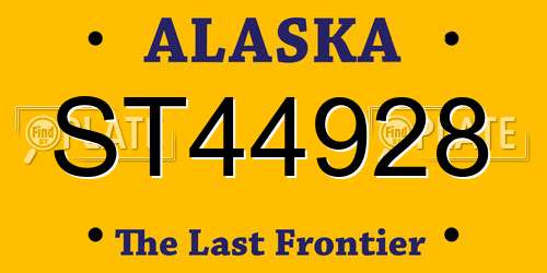 ST44928 Alaska License Plate