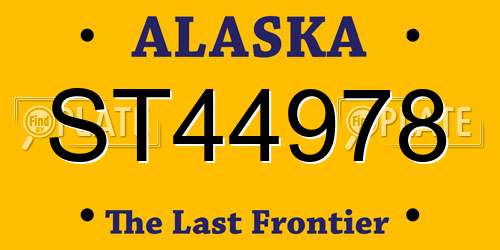 ST44978 Alaska License Plate