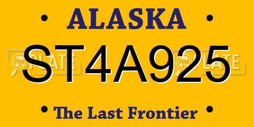 ST4A925 Alaska License Plate