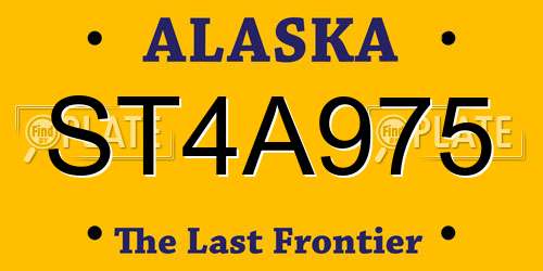 ST4A975 Alaska License Plate