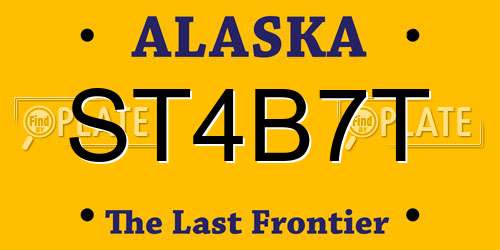 ST4B7T Alaska License Plate