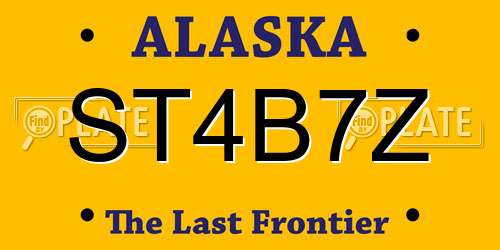 ST4B7Z Alaska License Plate