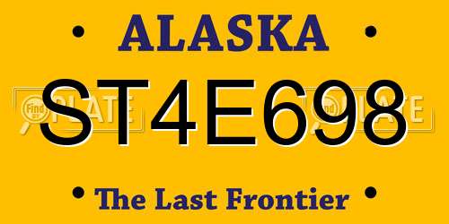 ST4E698 Alaska License Plate