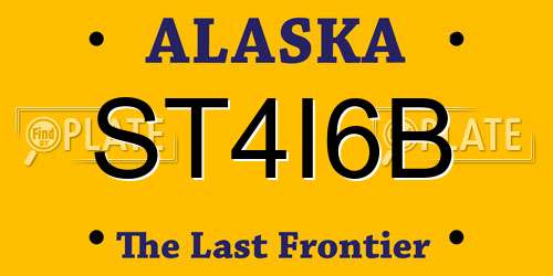 ST4I6B Alaska License Plate