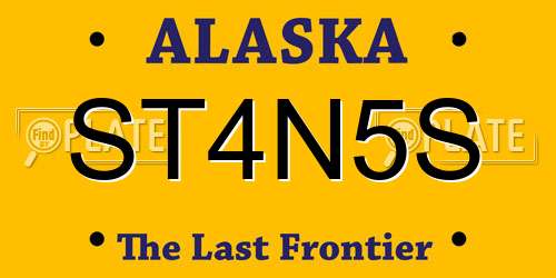 ST4N5S Alaska License Plate