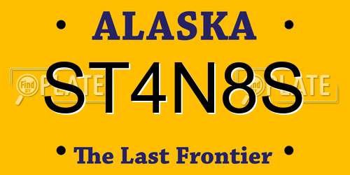 ST4N8S Alaska License Plate