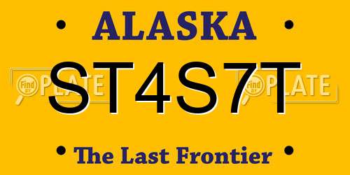 ST4S7T Alaska License Plate