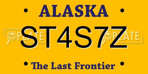 ST4S7Z Alaska License Plate