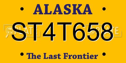 ST4T658 Alaska License Plate