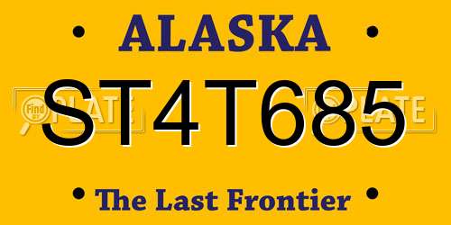 ST4T685 Alaska License Plate