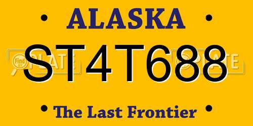 ST4T688 Alaska License Plate