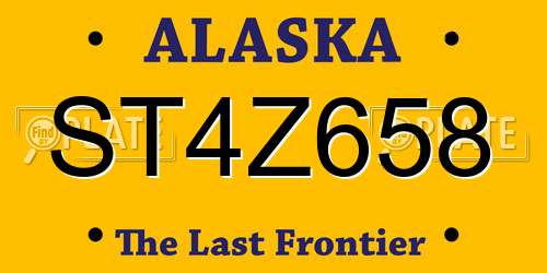 ST4Z658 Alaska License Plate