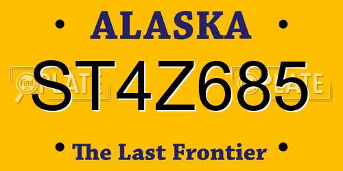 ST4Z685 Alaska License Plate